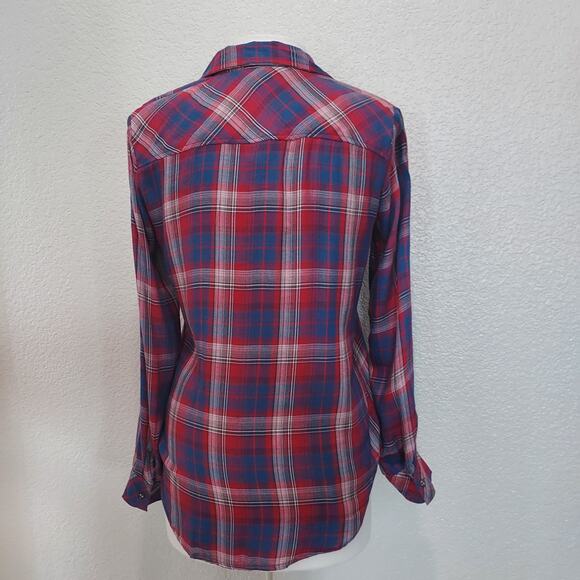 NEW William Rast Red & Blue Plaid Button Down Size S - Picture 10 of 11